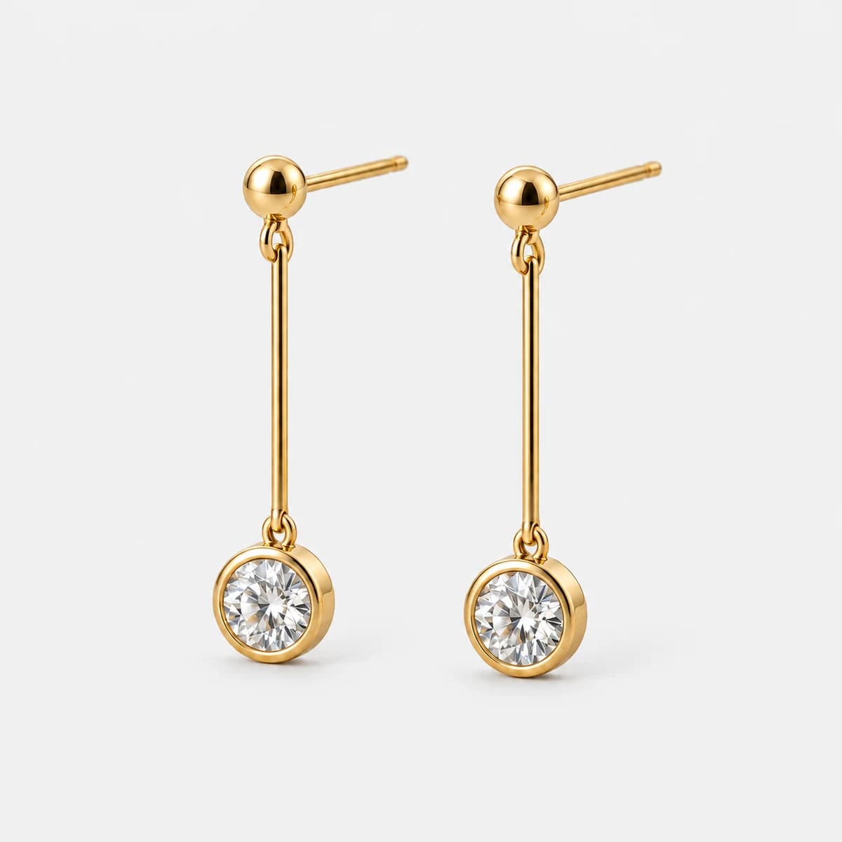 Bezel Solitaire Drops, Stainless Steel — studio view