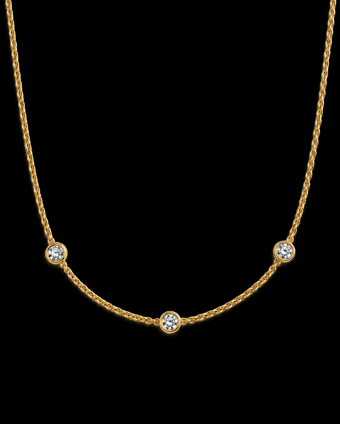 Bezel Sapphire Choker, Stainless Steel — studio view