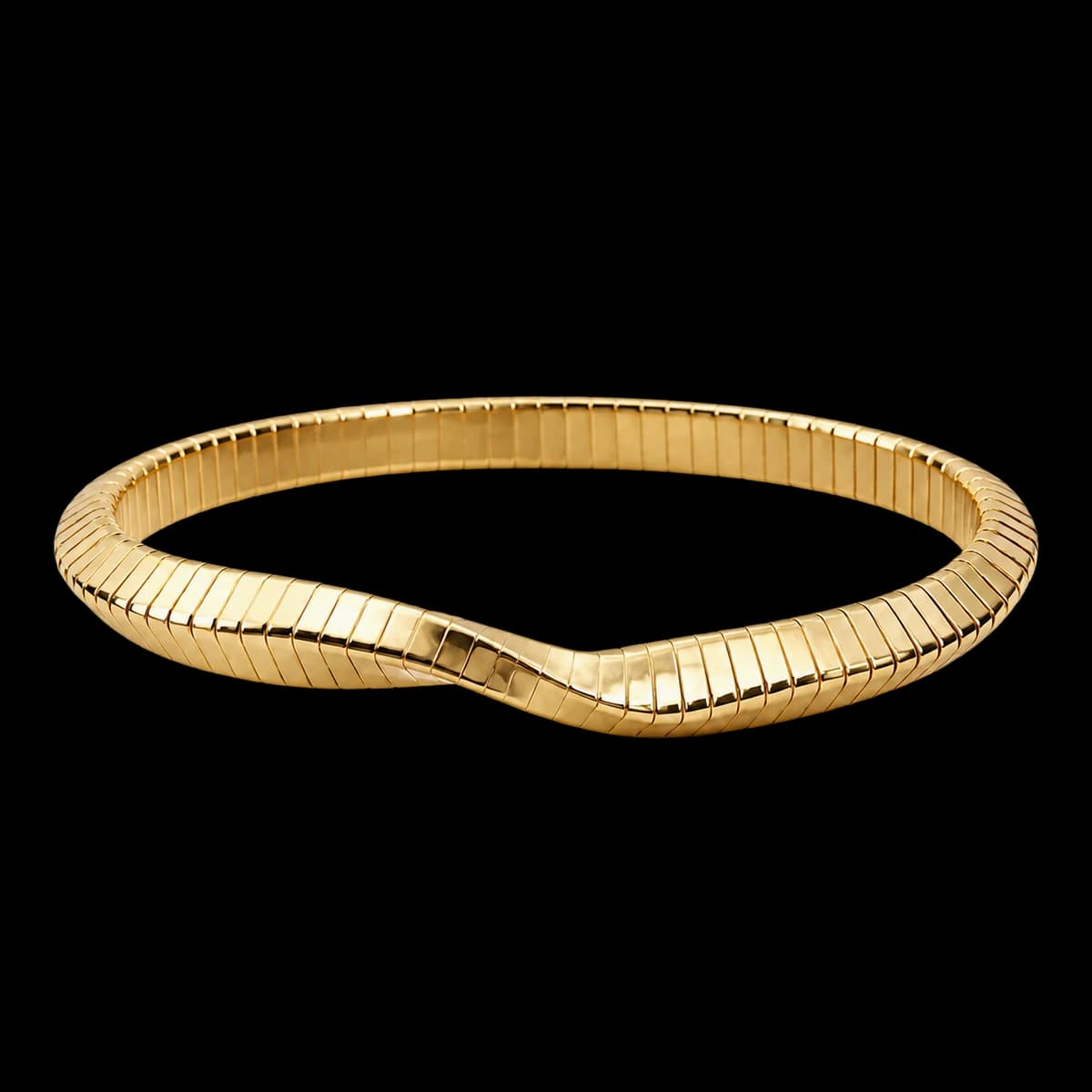 Möbius Twist Bangle, Stainless Steel — studio view