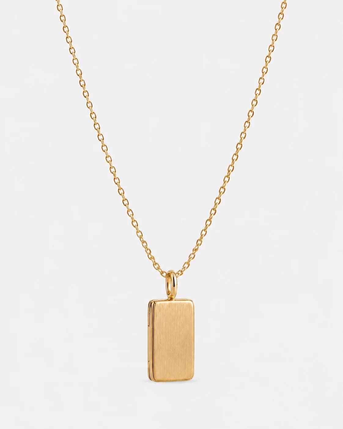 Planar Locket, Stainless Steel — studio view