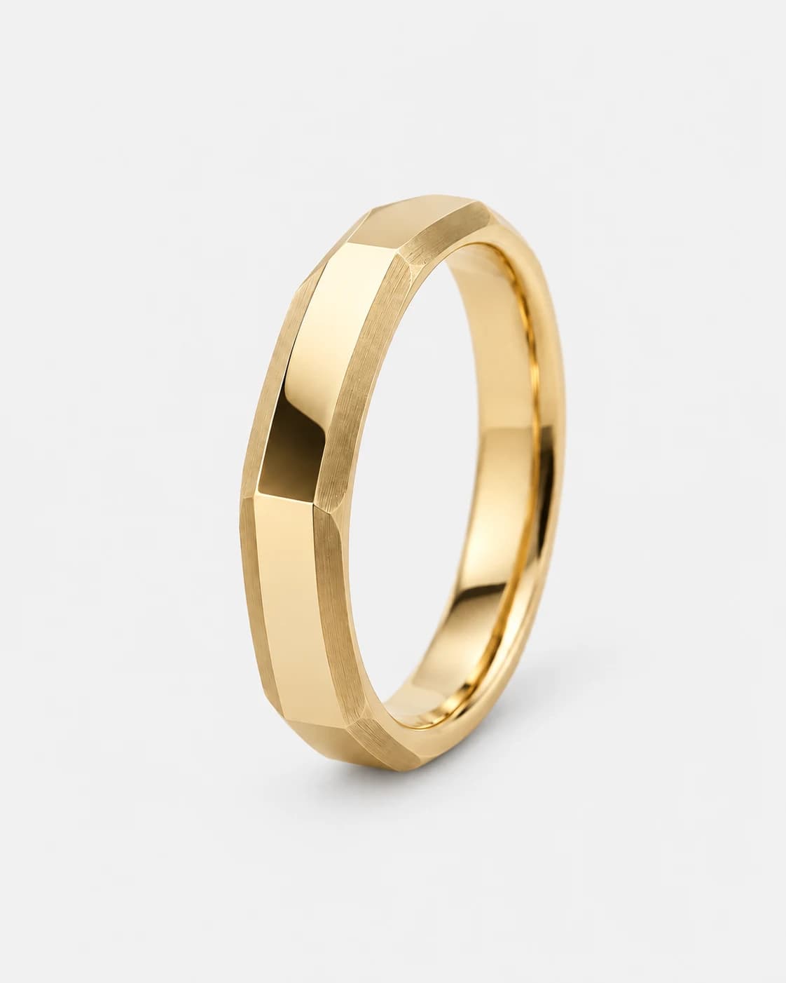 Quad Facet Band, Stainless Steel — studio view