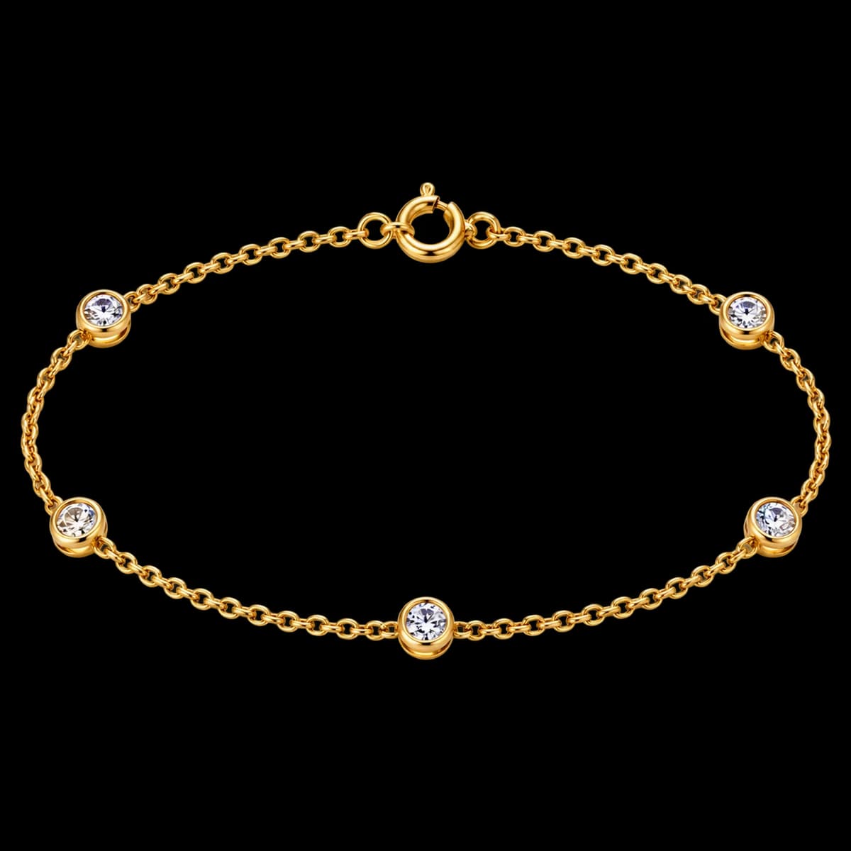 Sapphire Station Bracelet, Stainless Steel — studio view