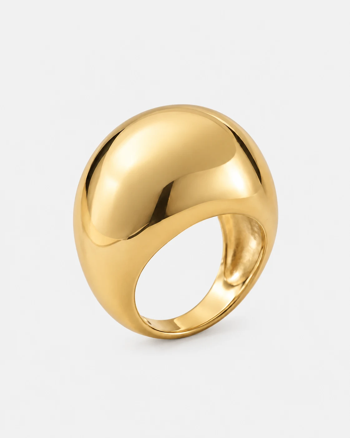 Sculpted Dome Ring, Stainless Steel — studio view