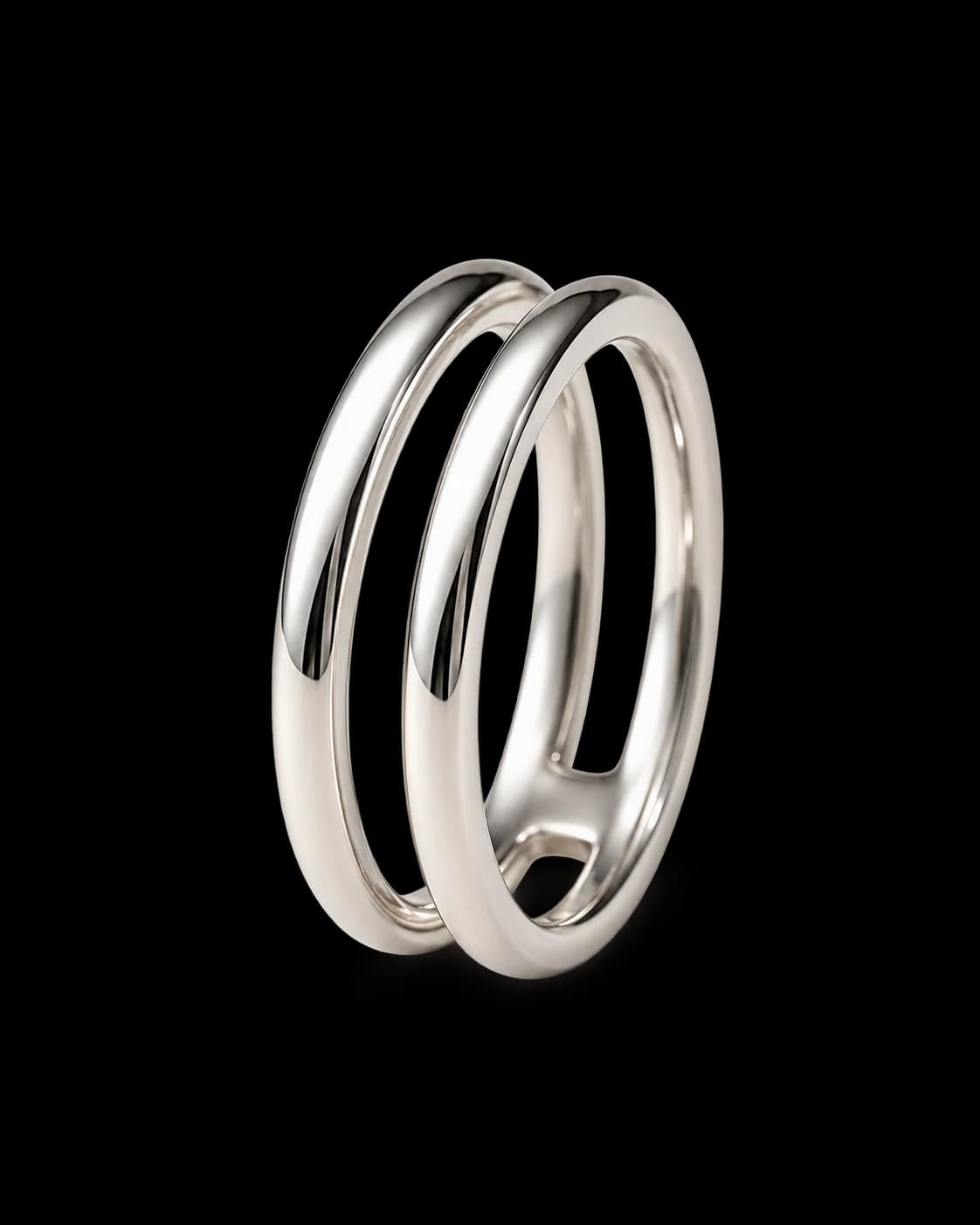 Split Gauge Ring, Stainless Steel — studio view